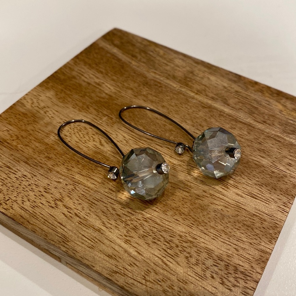 Iridescent Beaded Drop Earrings
